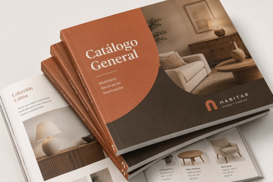 Catálogo de producto impreso por Mawijo para la marca Habitar