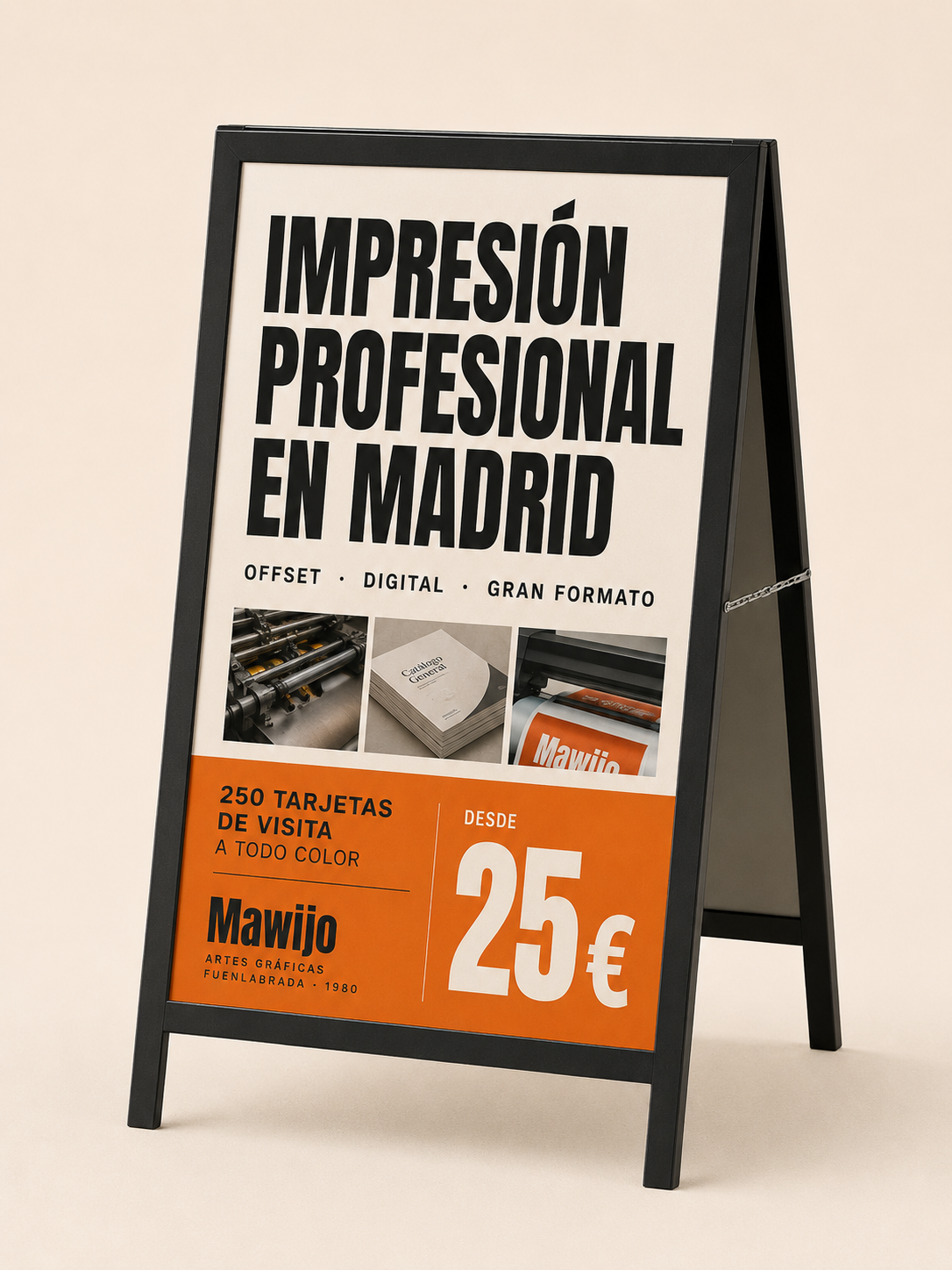 Caballete A-frame de acera impreso por Mawijo
