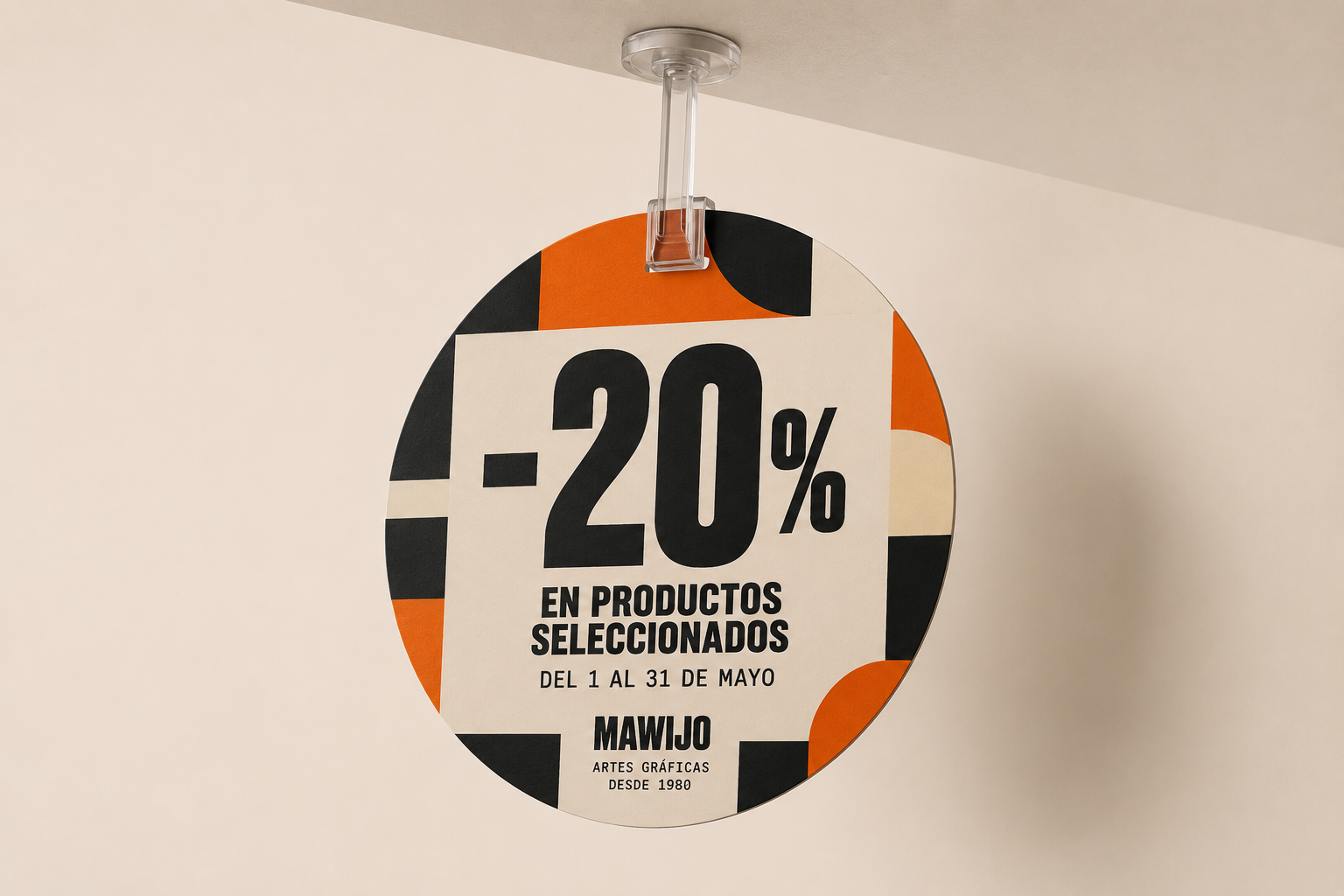 Wobbler colgante de punto de venta impreso por Mawijo