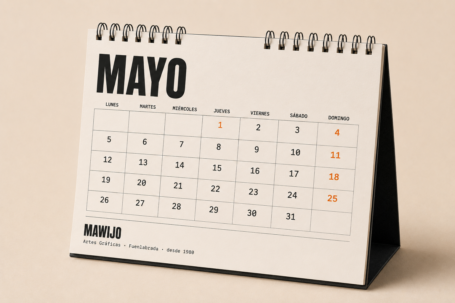 Calendario de sobremesa corporativo Mawijo
