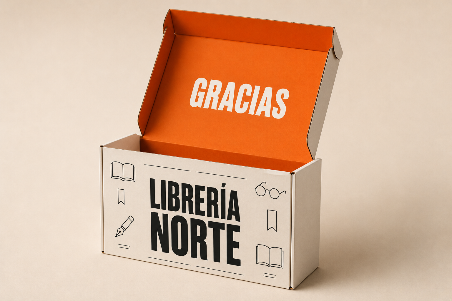 Caja de packaging premium fabricada por Mawijo para la Librería Norte