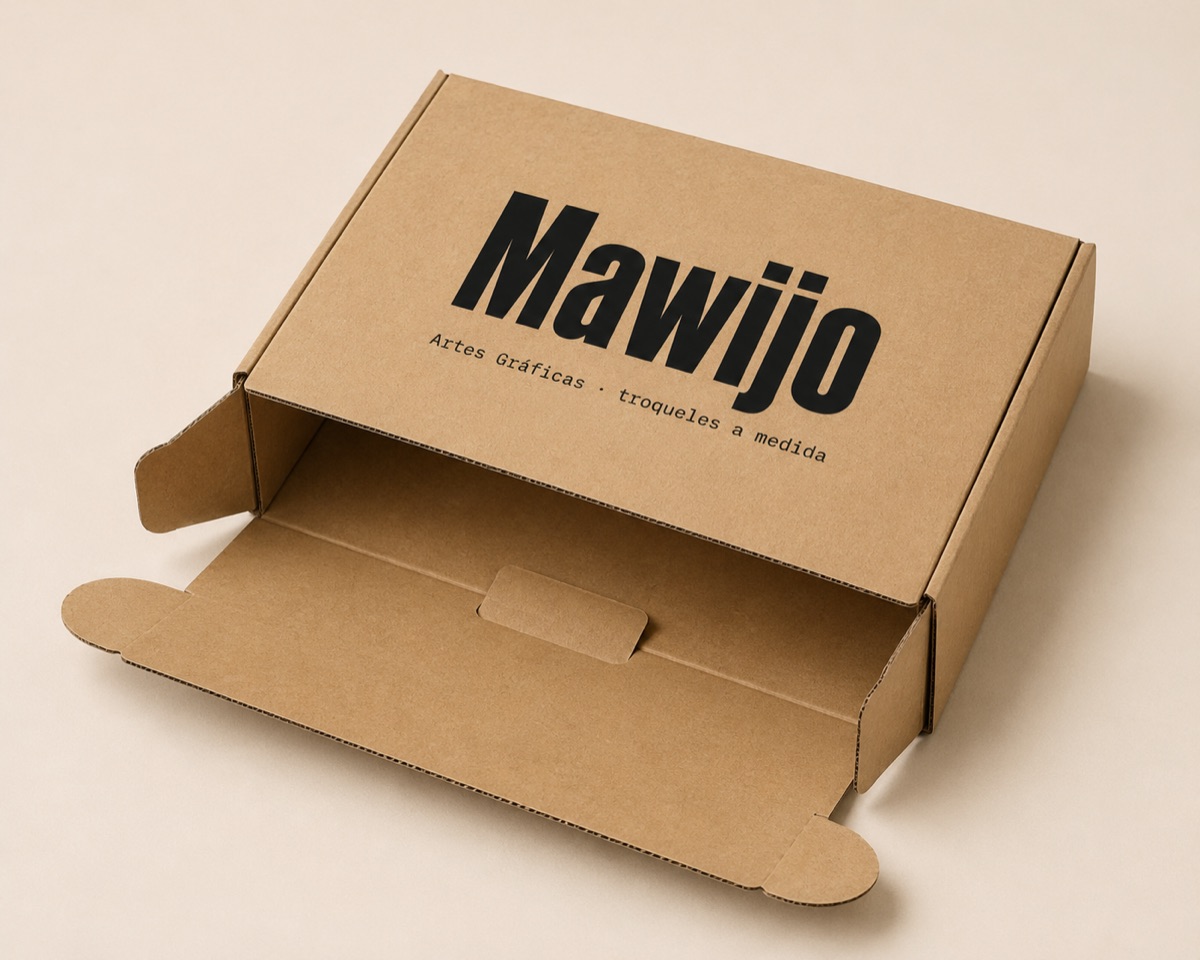 Caja automontable troquelada de Mawijo