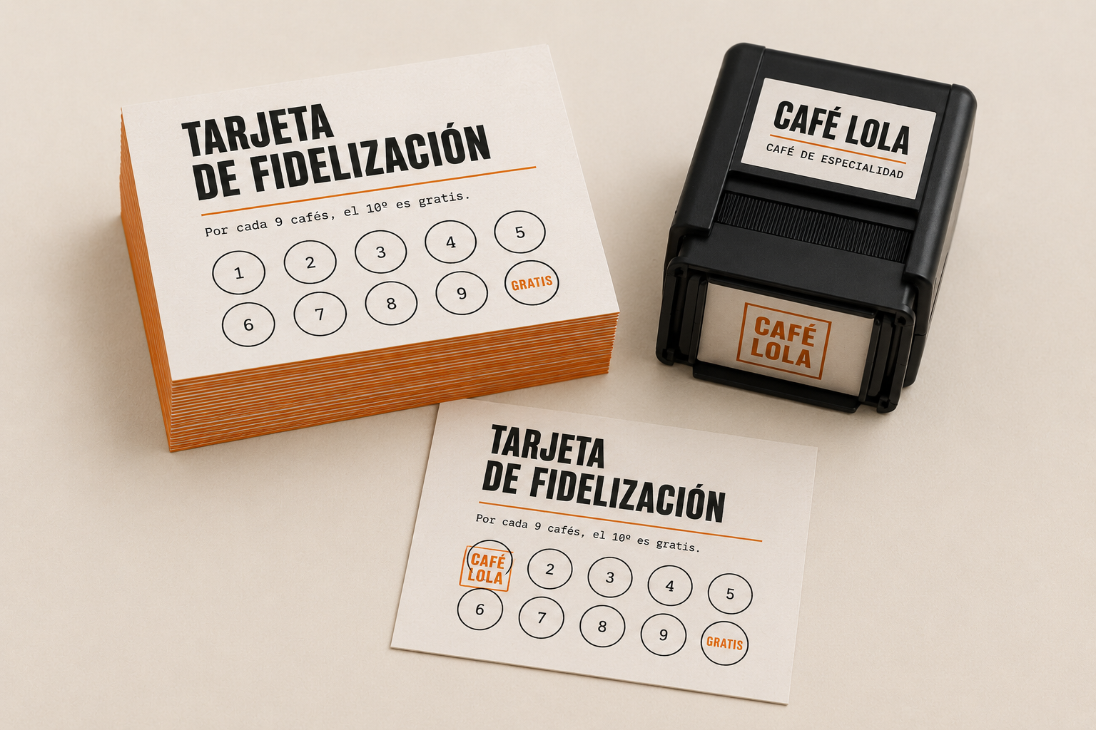 Tarjetas de fidelización impresas por Mawijo para Café Lola