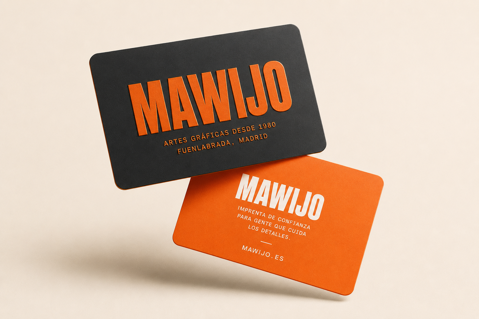 Tarjetas premium de PVC con acabado especial impresas por Mawijo