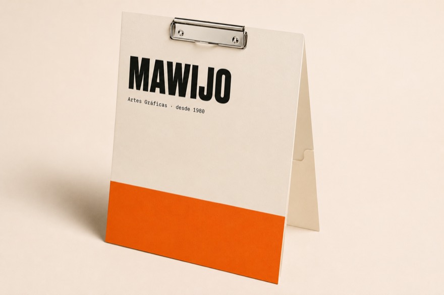 Carpeta corporativa de presentación con solapas impresa por Mawijo