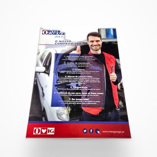 Flyer a doble cara — InterGarage · cuatricromía sobre estucado