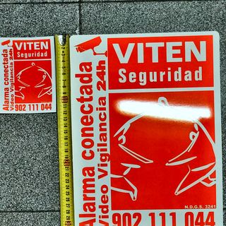 Placa señalética de exterior — Viten Seguridad · soporte rígido