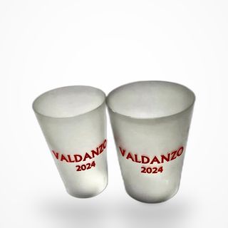 Vaso reutilizable serigrafiado — Valdanzo · una tinta sobre polipropileno